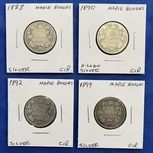 Spectacular 1888, 1890, 1892 & 1899 Canada 25¢ Quarters!